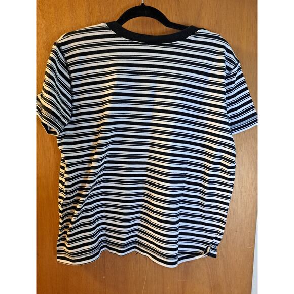 Women's Limited America Black and White Striped T-Shirt Size Large - Picture 3 of 7